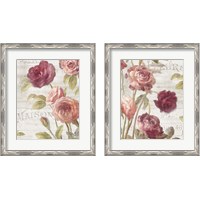 Framed 'French Roses 2 Piece Framed Art Print Set' border=