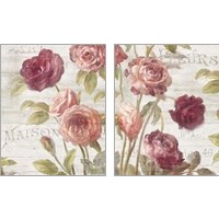 Framed 'French Roses 2 Piece Art Print Set' border=