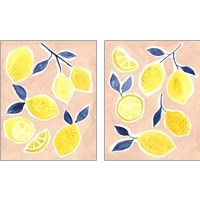 Framed 'Lemon Love 2 Piece Art Print Set' border=