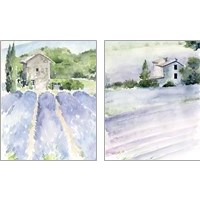 Framed 'Lavender Fields 2 Piece Art Print Set' border=