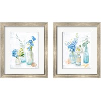 Framed Beach Cottage Florals 2 Piece Framed Art Print Set