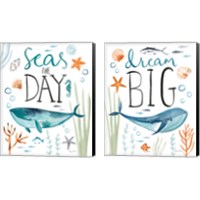 Framed 'Whale Tale 2 Piece Canvas Print Set' border=