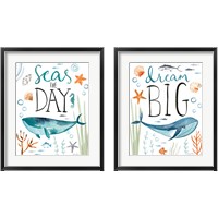 Framed 'Whale Tale 2 Piece Framed Art Print Set' border=