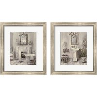 Framed 'French Bath Gray 2 Piece Framed Art Print Set' border=