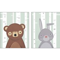 Framed 'Forest Animal 2 Piece Art Print Set' border=