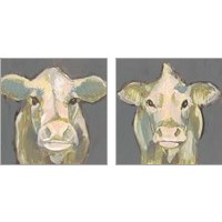 Framed Blush Faced Cow 2 Piece Art Print Set