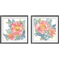 Framed 'Peony in the Pink  2 Piece Framed Art Print Set' border=