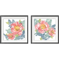 Framed 'Peony in the Pink  2 Piece Framed Art Print Set' border=