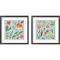 Framed 'Spring Botanical 2 Piece Framed Art Print Set' border=