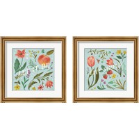 Framed 'Spring Botanical 2 Piece Framed Art Print Set' border=