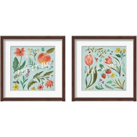 Framed 'Spring Botanical 2 Piece Framed Art Print Set' border=