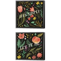 Framed 'Spring Botanical Black 2 Piece Canvas Print Set' border=