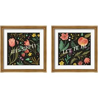 Framed 'Spring Botanical Black 2 Piece Framed Art Print Set' border=