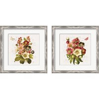 Framed 'Vintage Petals 2 Piece Framed Art Print Set' border=