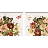 Framed 'Vintage Petals 2 Piece Art Print Set' border=