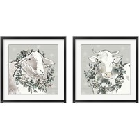 Framed 'Modern Farmhouse Snowflakes 2 Piece Framed Art Print Set' border=