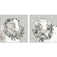 Framed 'Modern Farmhouse Snowflakes 2 Piece Art Print Set' border=