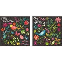 Framed 'Budding Beauty  Dark 2 Piece Art Print Set' border=