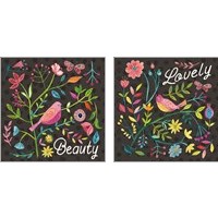 Framed 'Budding Beauty  Dark 2 Piece Art Print Set' border=