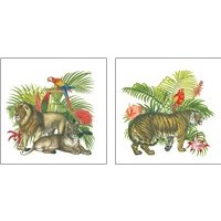 Framed 'In the Jungle 2 Piece Art Print Set' border=