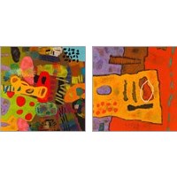 Framed 'Conversations in the Abstract 2 Piece Art Print Set' border=