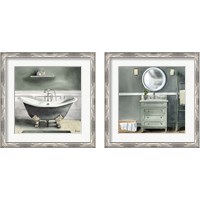 Framed 'Smoky Gray Bath 2 Piece Framed Art Print Set' border=