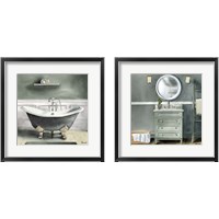 Framed 'Smoky Gray Bath 2 Piece Framed Art Print Set' border=
