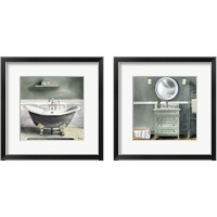 Framed Smoky Gray Bath 2 Piece Framed Art Print Set