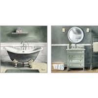 Framed 'Smoky Gray Bath 2 Piece Art Print Set' border=
