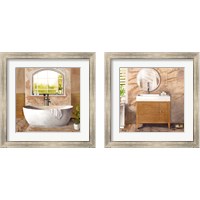 Framed 'Marble Bath 2 Piece Framed Art Print Set' border=