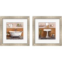 Framed 'Serene Bath 2 Piece Framed Art Print Set' border=