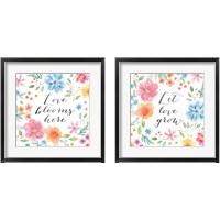 Framed Whimsical Blooms Sentiment 2 Piece Framed Art Print Set