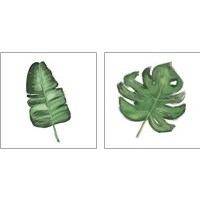 Framed 'Leaves of the Tropics  2 Piece Art Print Set' border=