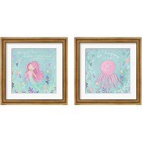 Framed Mermaid and Octopus 2 Piece Framed Art Print Set