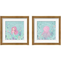 Framed Mermaid and Octopus 2 Piece Framed Art Print Set