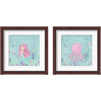 Framed Mermaid and Octopus 2 Piece Framed Art Print Set