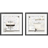 Framed White Floral Bath 2 Piece Framed Art Print Set
