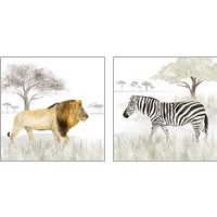 Framed 'Serengeti Wildlife 2 Piece Art Print Set' border=