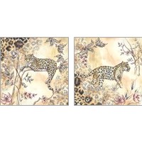 Framed 'Leopard on Neutral 2 Piece Art Print Set' border=