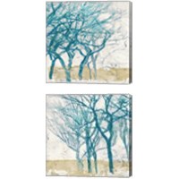 Framed 'Turquoise Trees 2 Piece Canvas Print Set' border=