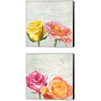 Framed Funky Roses 2 Piece Canvas Print Set