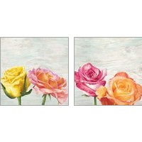 Framed 'Funky Roses 2 Piece Art Print Set' border=