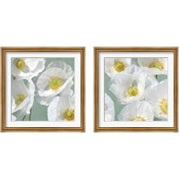 Framed 'Poppies on Mint 2 Piece Framed Art Print Set' border=