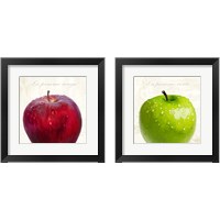 Framed 'La Pomme Rouge et Vert 2 Piece Framed Art Print Set' border=