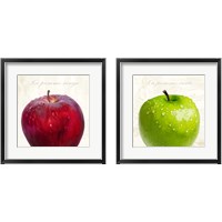 Framed 'La Pomme Rouge et Vert 2 Piece Framed Art Print Set' border=