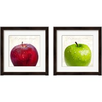 Framed 'La Pomme Rouge et Vert 2 Piece Framed Art Print Set' border=