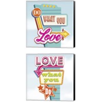 Framed 'Do What You Love 2 Piece Canvas Print Set' border=