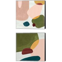 Framed 'Pink Pebbles 2 Piece Canvas Print Set' border=