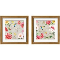 Framed Hummingbird Botanical 2 Piece Framed Art Print Set