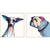 Framed 'Castor Watercolor Pastel 2 Piece Art Print Set' border=